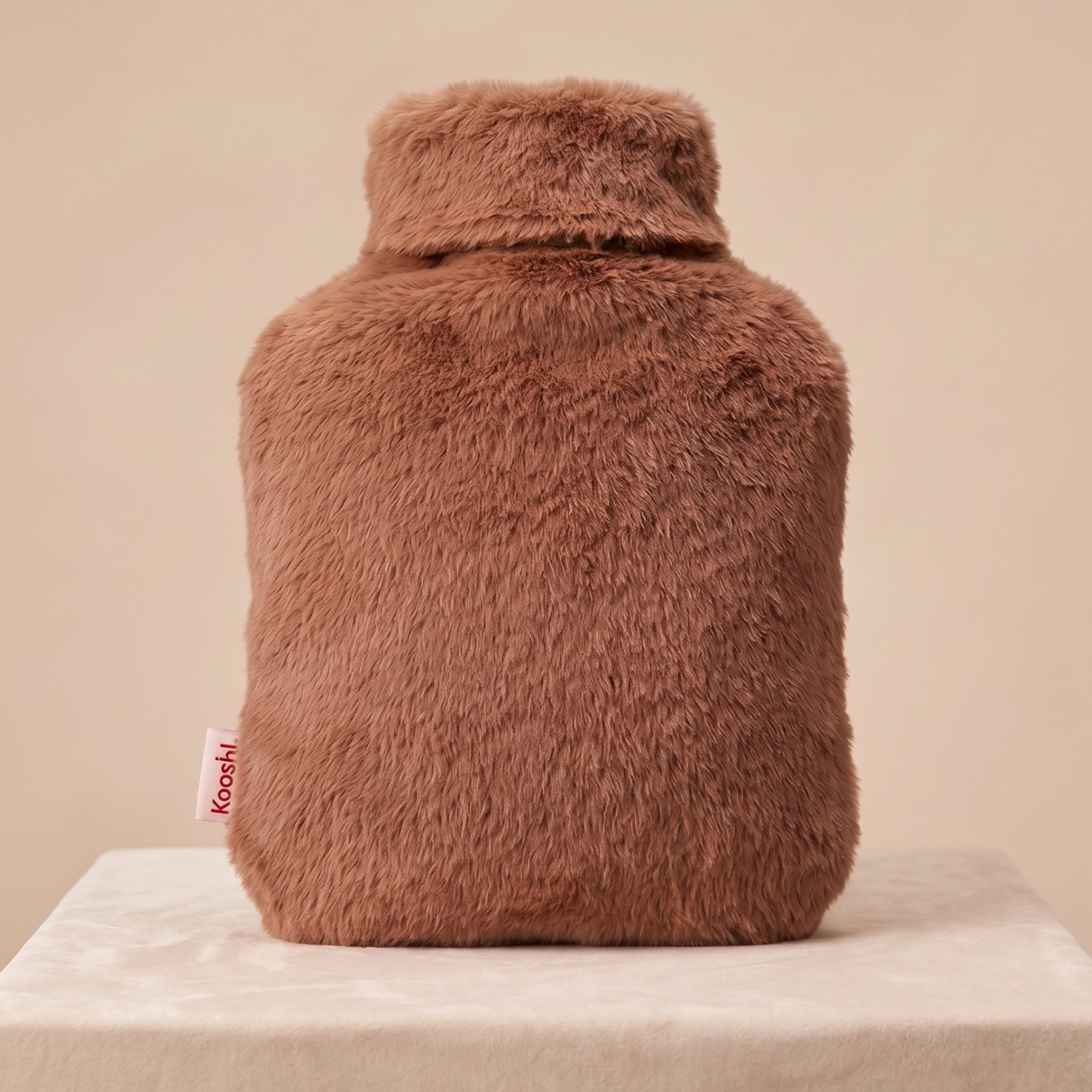 Kooshl Glow | Premium Wärmekissen| Kuschelfell Walnussbraun