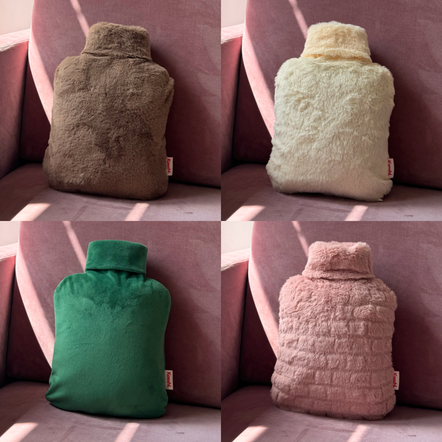 Kooshl Glow | Premium Wärmekissen| Kuschelfell Walnussbraun