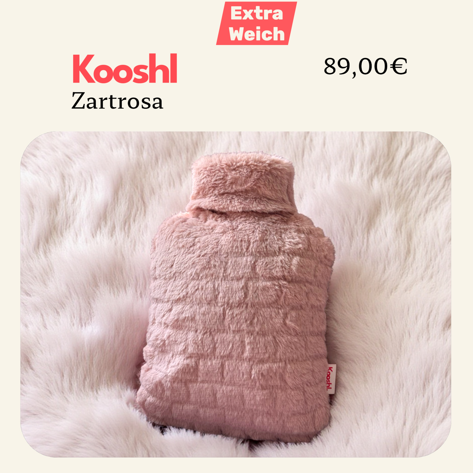 Kooshl Glow | Premium Wärmekissen | Kuschelfell Ziegelmuster