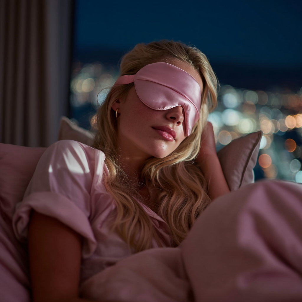 Kooshl Offline Mask | Beheizbare Seiden-Augenmaske wird für eine Auszeit von einer Frau auf der Couch benutzt